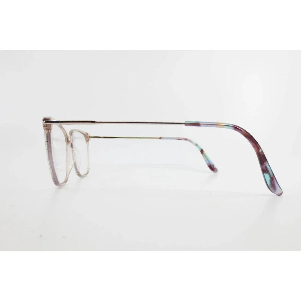 Safilo Elasta 3545 Eyeglasses Gold Tan Cat Eye Frame Multi Color Temple Tips